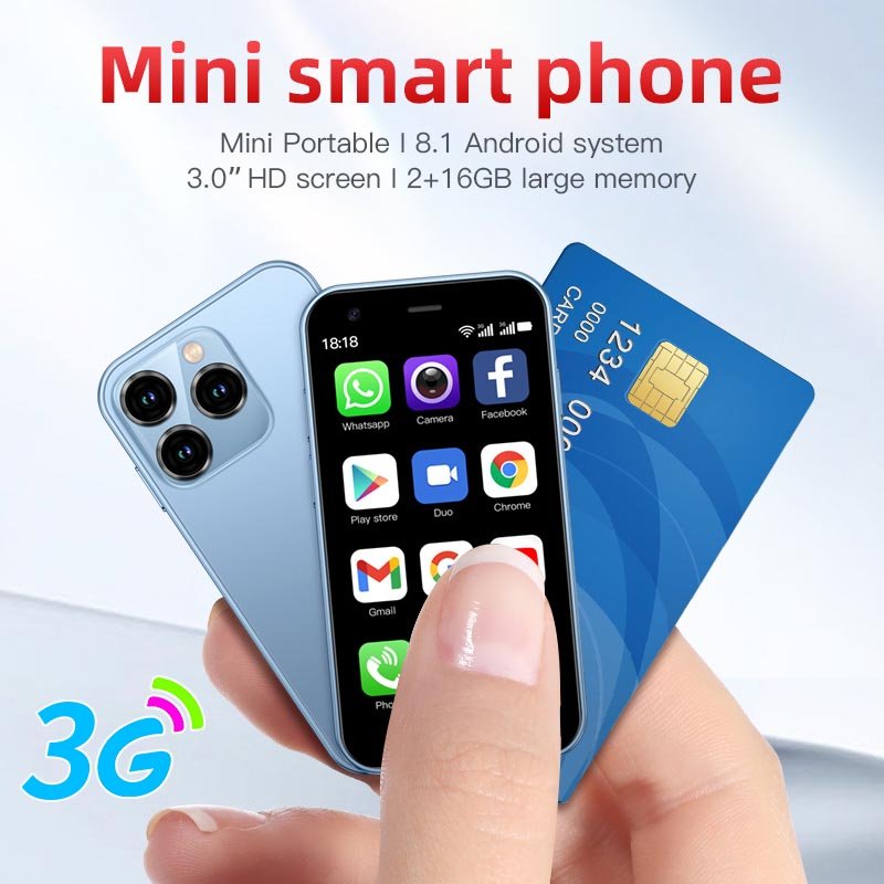 SOYES XS15 Pro 3GB Series Mini Android8.1 Smart Phone 3.0 Inches2GB RAM 16GB ROM Dual SIM Standby Play Store 2+16G Little Phone